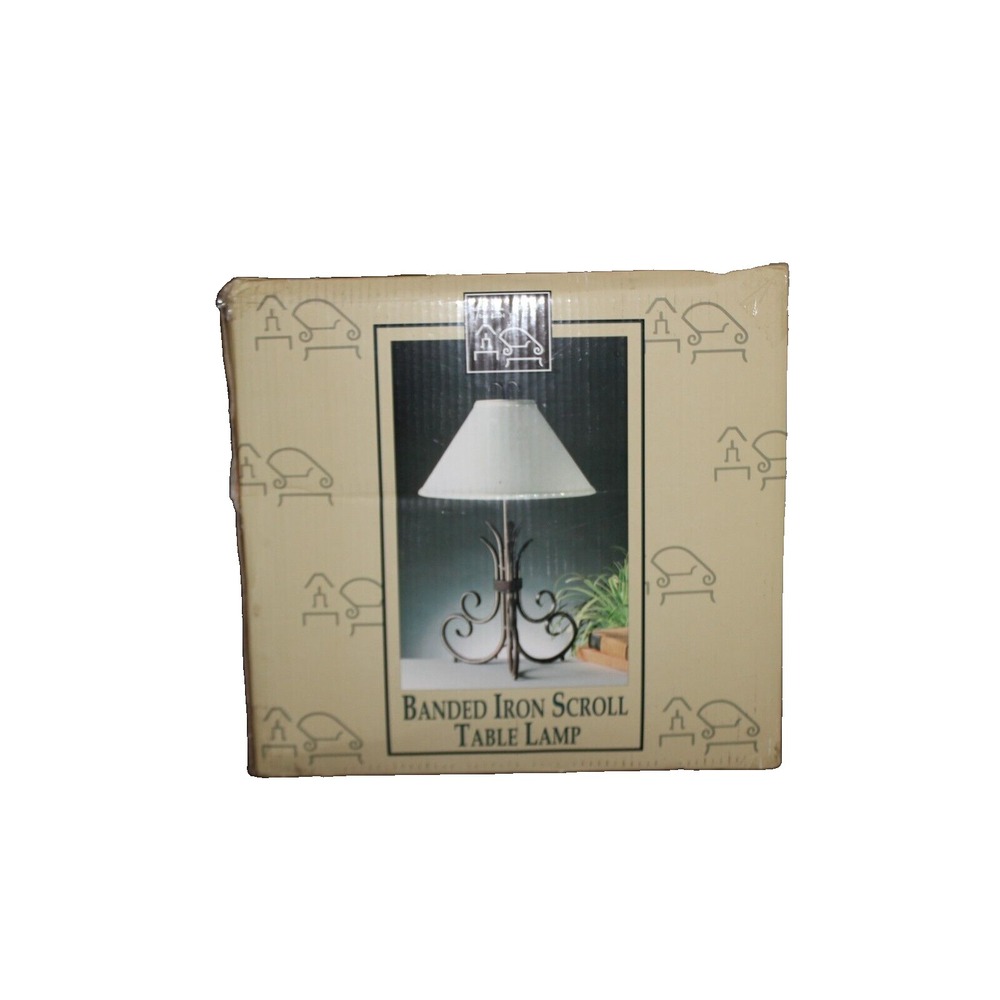 Alsy Banded Iron Scroll Table Lamp New in Box 30% PRICE REDUCTION!!!